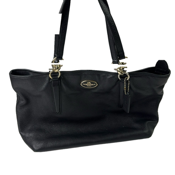 Coach Handbags - Coach Ally Satchel Shoulder Black Leather Tote Bag